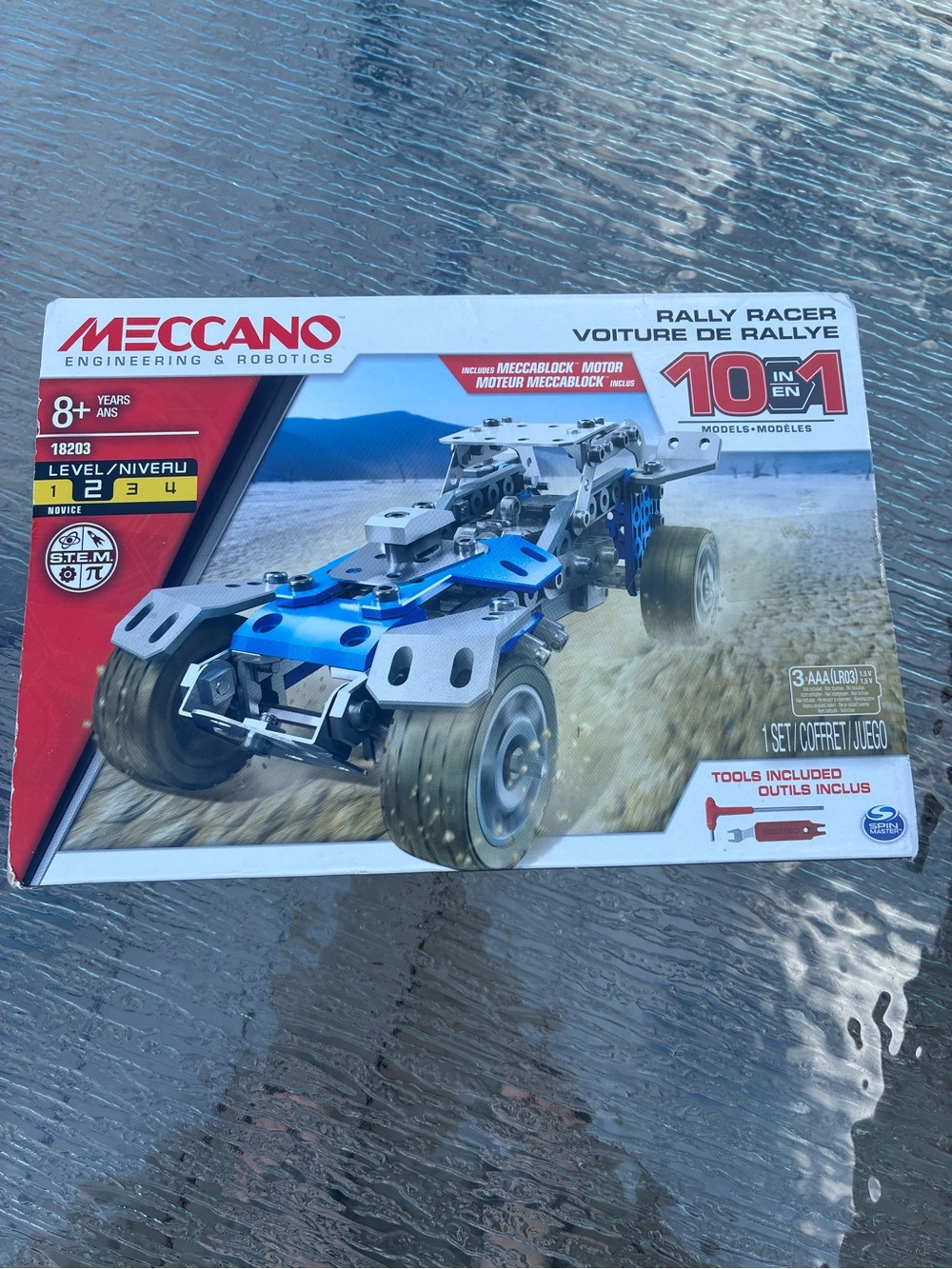 NIB Meccano 10-in-1 Motorized Rally Racer Building Kit Model 18203